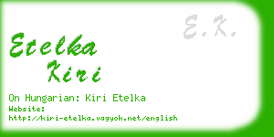 etelka kiri business card